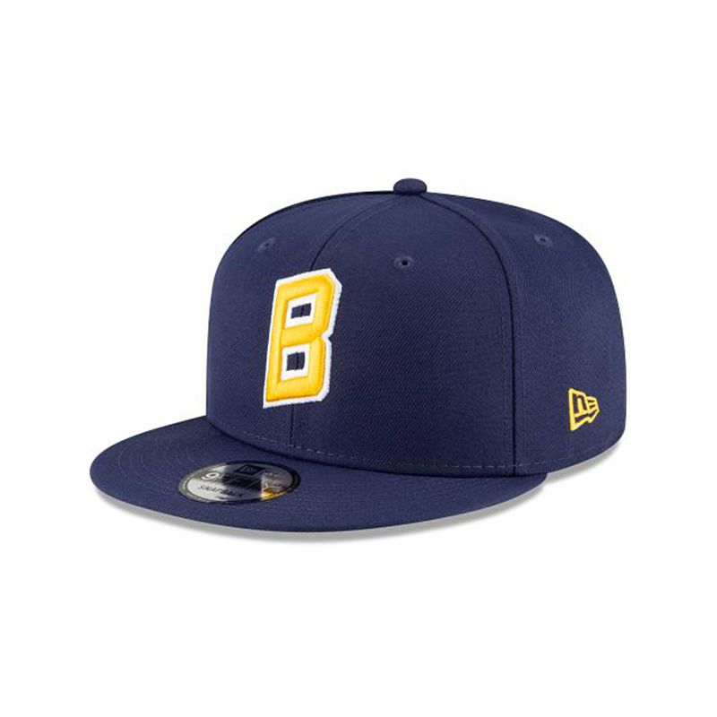 MLB Milwaukee Brewers Ligature 9Fifty Snapback (EVY8298) - Blue New Era Caps